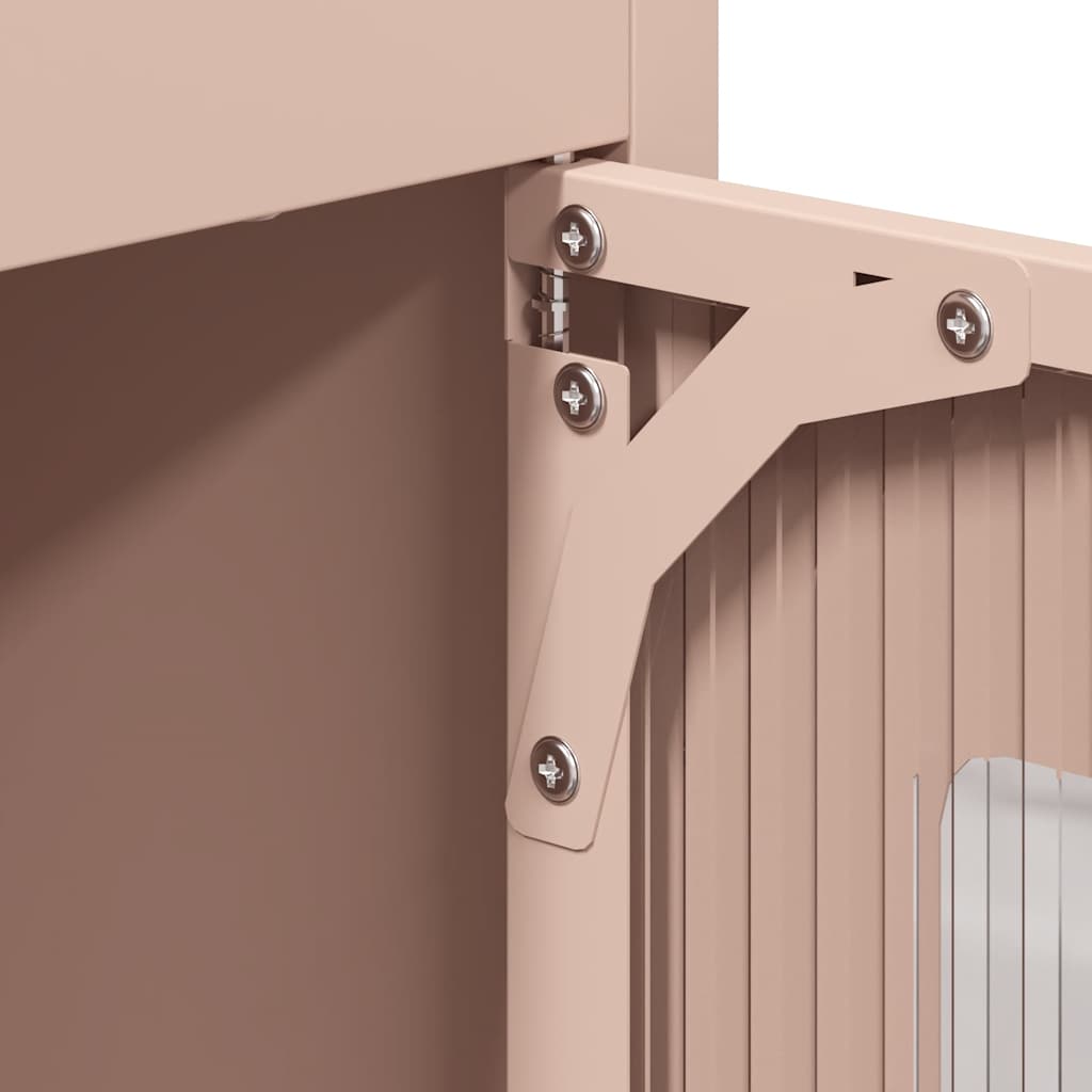 Highboard Ροζ 68x39x123 cm Ατσάλι - Pakobazaar