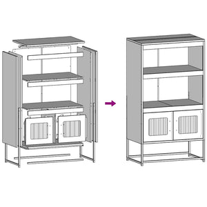 Highboard Ανθρακί 68x39x123 cm Χάλυβας - Pakobazaar