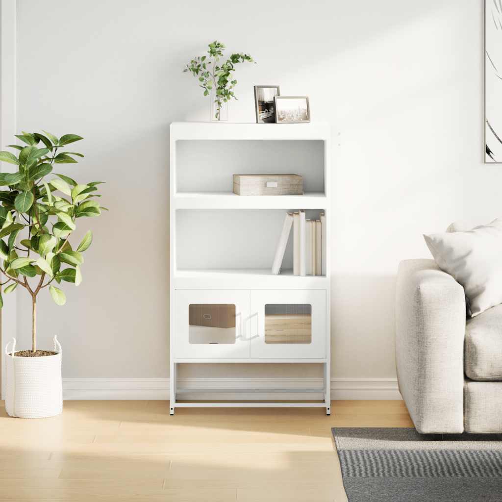 Highboard Λευκό 68x39x123 cm Ατσάλι