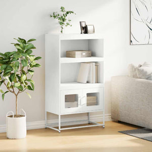 Highboard Λευκό 68x39x123 cm Ατσάλι