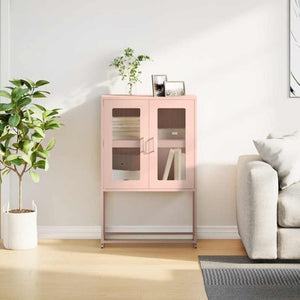 Highboard Ροζ 68x39x107 cm Ατσάλι - Pakobazaar