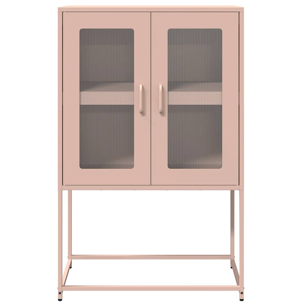 Highboard Ροζ 68x39x107 cm Ατσάλι - Pakobazaar