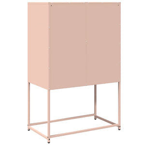 Highboard Ροζ 68x39x107 cm Ατσάλι - Pakobazaar