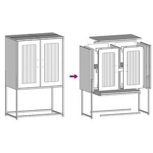 Highboard Ροζ 68x39x107 cm Ατσάλι - Pakobazaar