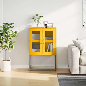 Highboard Μουστάρδα κίτρινη 68x39x107 cm Χάλυβας