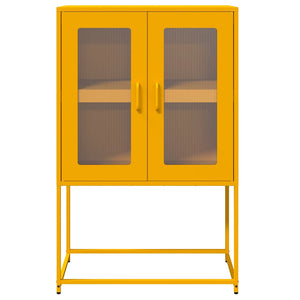 Highboard Μουστάρδα κίτρινη 68x39x107 cm Χάλυβας