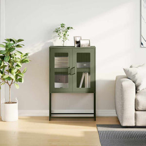 Highboard Ελαιοπράσινο 68x39x107 cm Ατσάλι - Pakobazaar