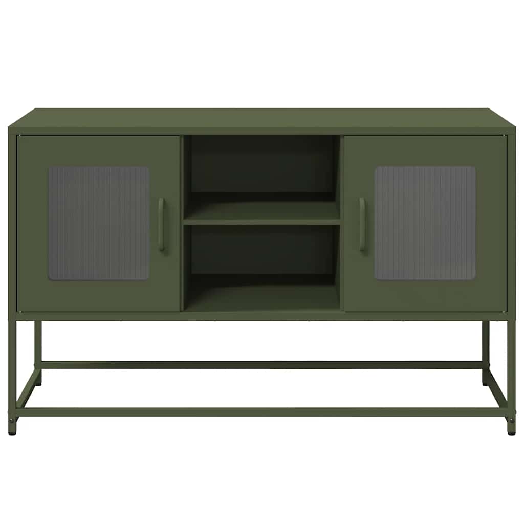 Έπιπλο Τηλεόρασης Πράσινο Λαδί 100,5x39x60,5 εκ. από Ατσάλι