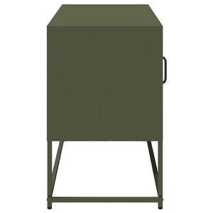 Έπιπλο Τηλεόρασης Πράσινο Λαδί 100,5x39x60,5 εκ. από Ατσάλι