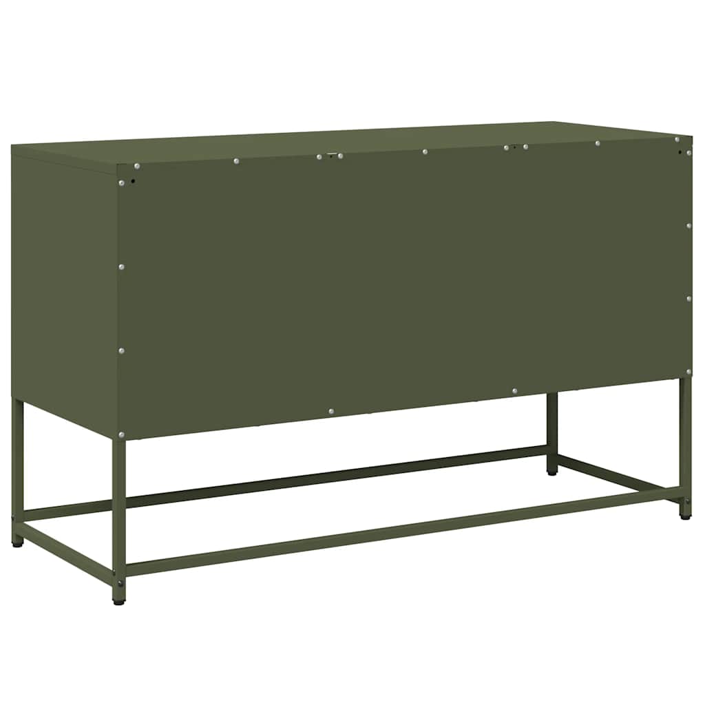 Έπιπλο Τηλεόρασης Πράσινο Λαδί 100,5x39x60,5 εκ. από Ατσάλι