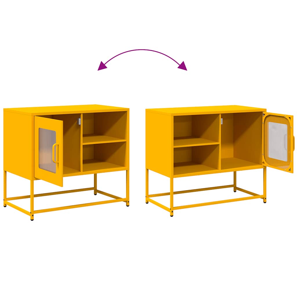 Έπιπλο Τηλεόρασης Μουσταρδί Κίτρινο 68x39x60,5 εκ. από Ατσάλι