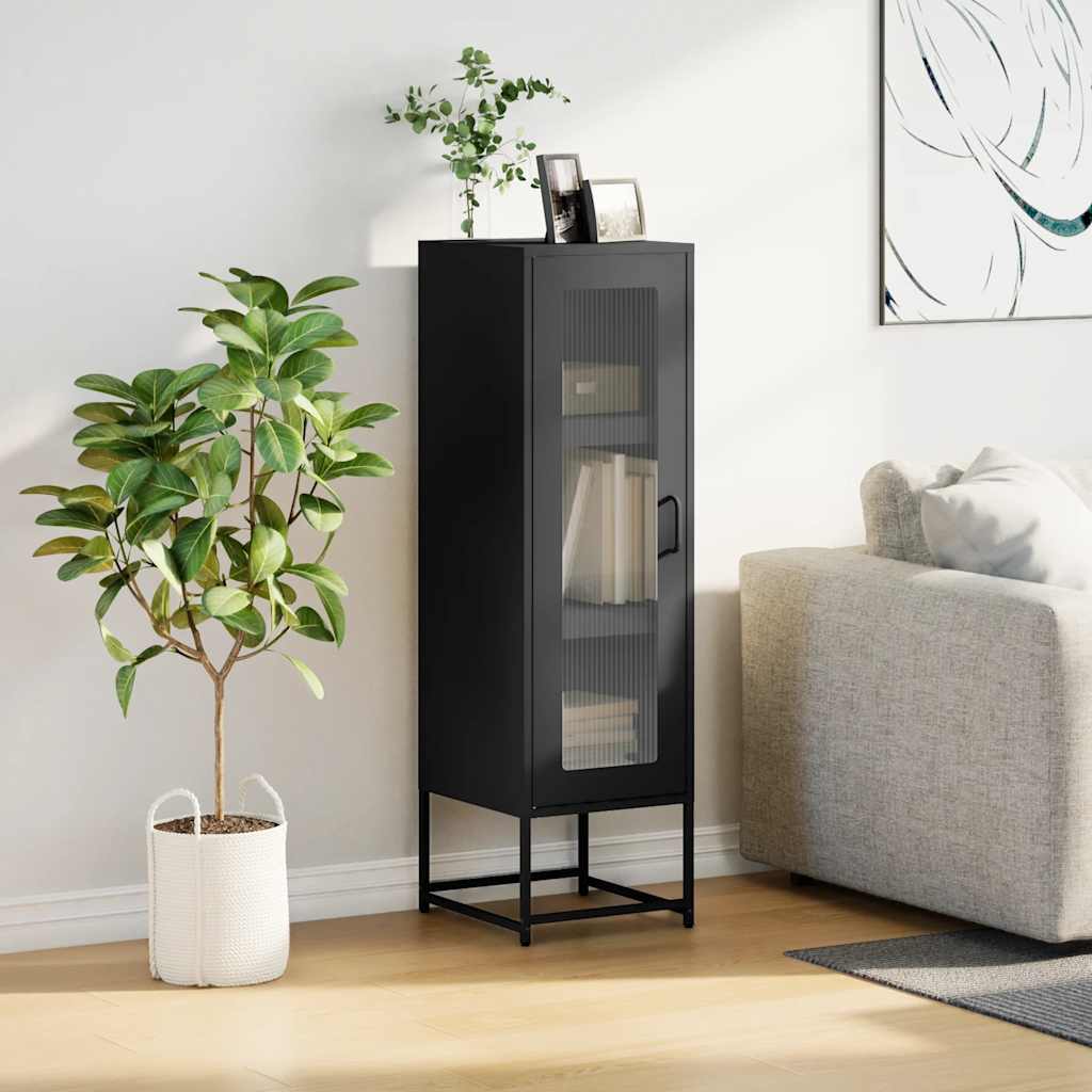 Highboard Μαύρο 36x39x123 cm από χάλυβα ψυχρής έλασης - Pakobazaar