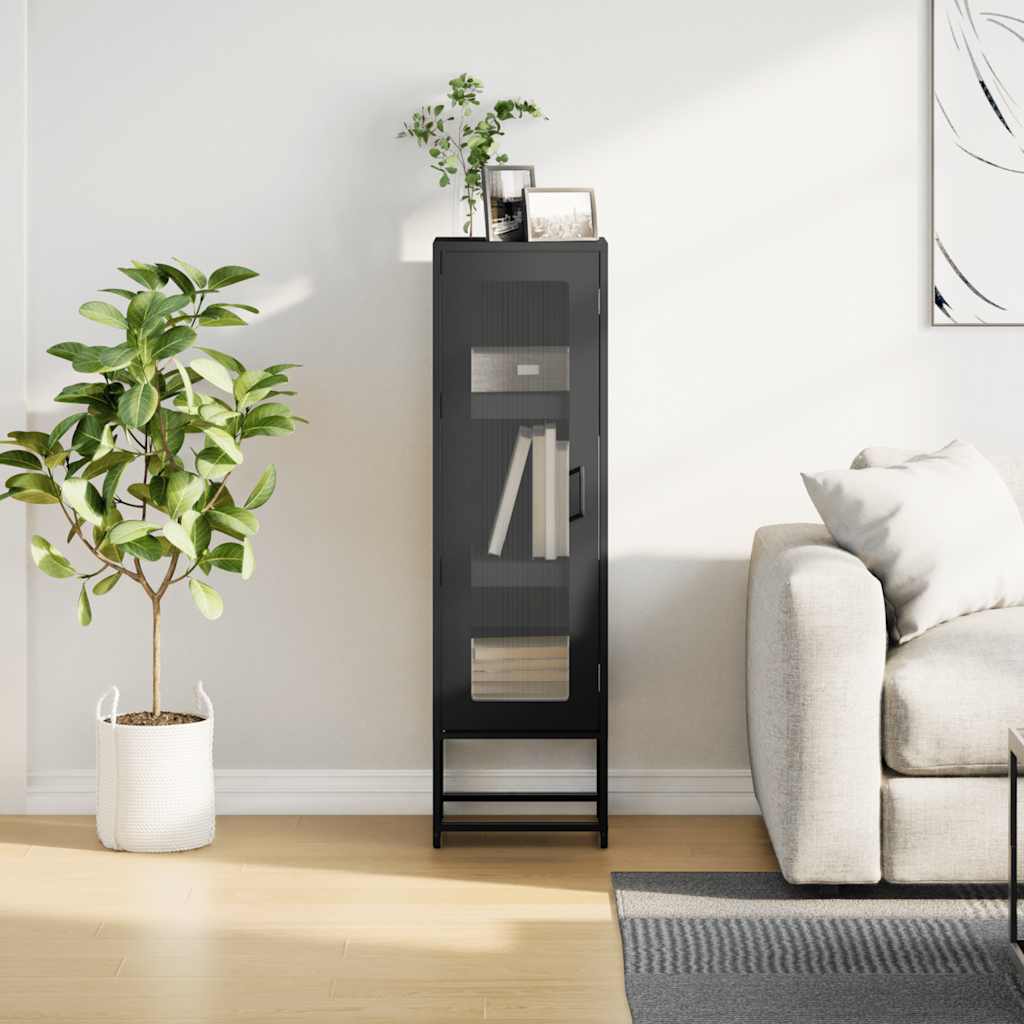 Highboard Μαύρο 36x39x123 cm από χάλυβα ψυχρής έλασης - Pakobazaar