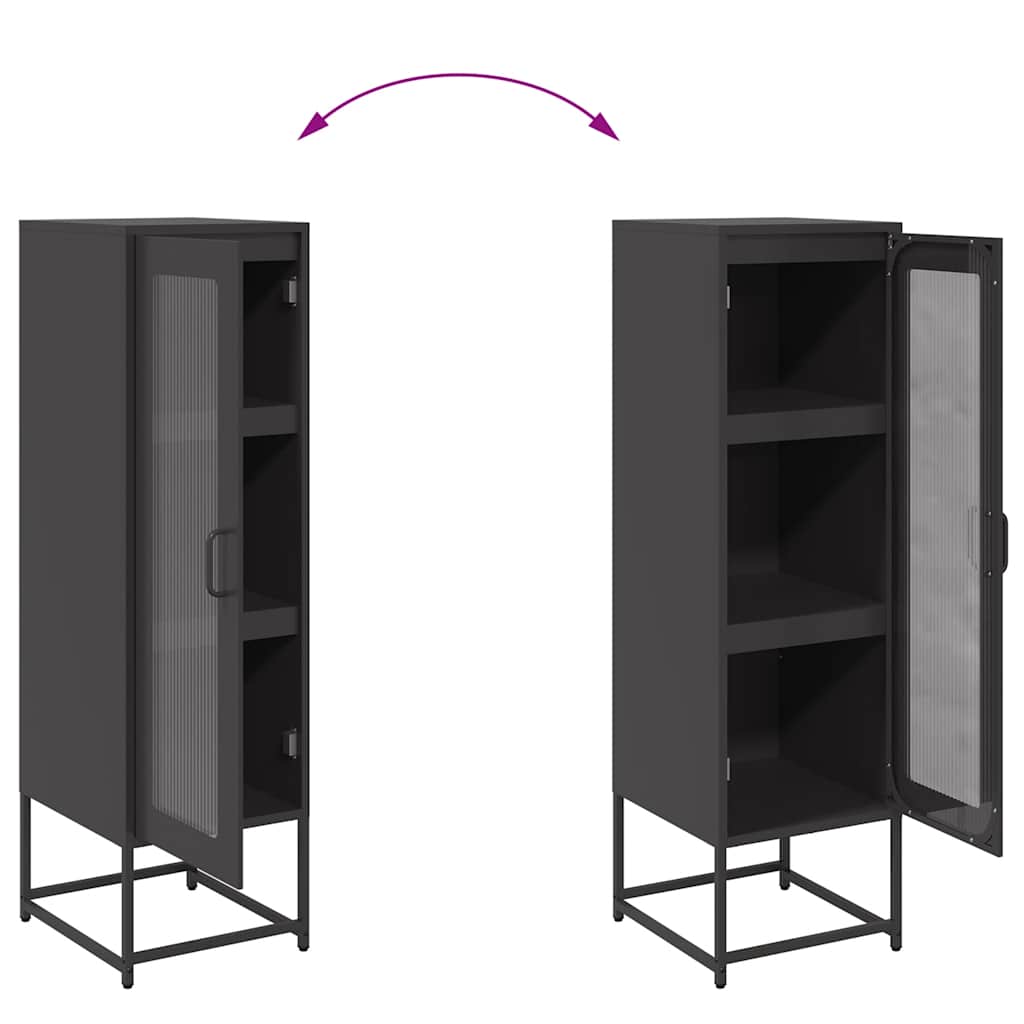Highboard Μαύρο 36x39x123 cm από χάλυβα ψυχρής έλασης - Pakobazaar