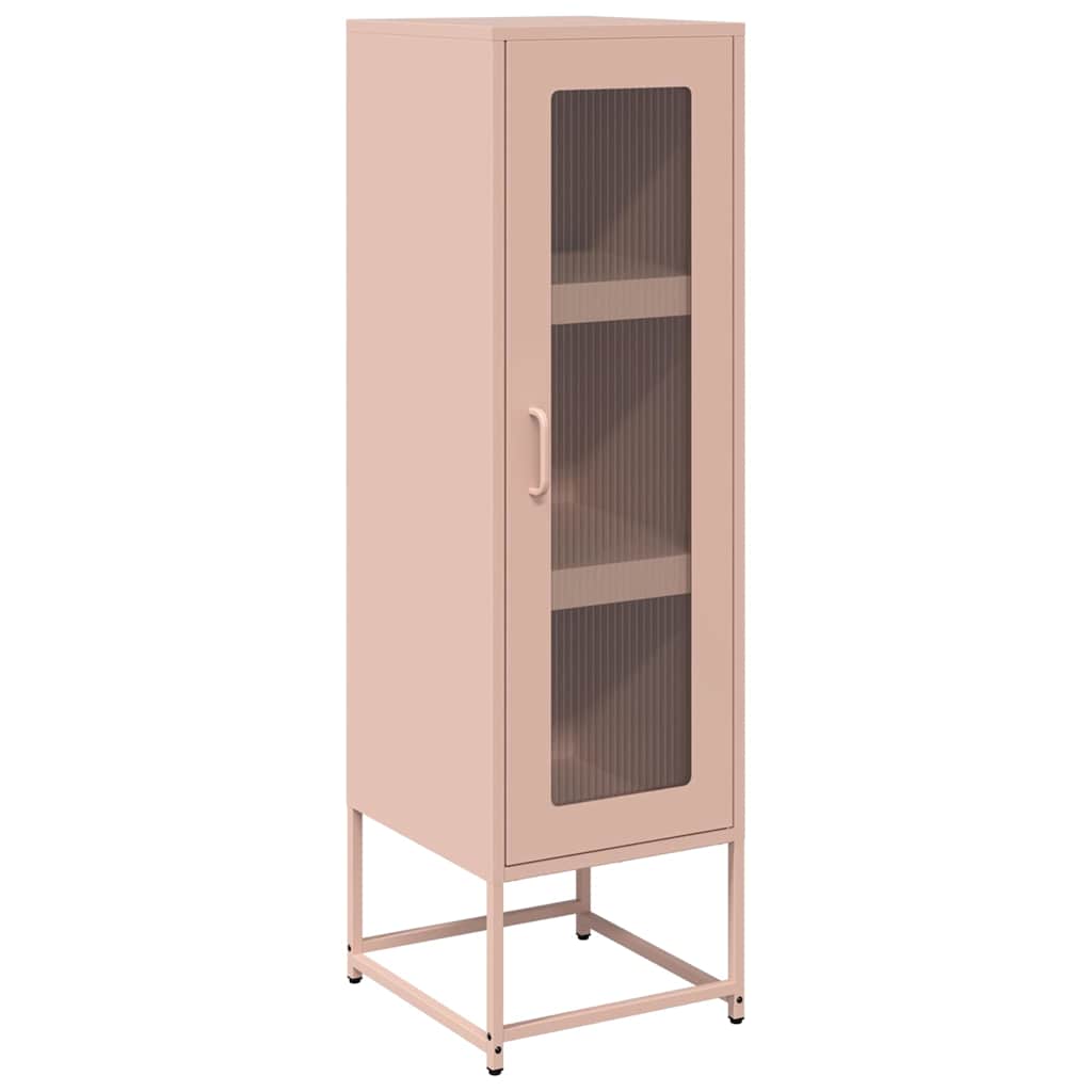 Highboard Ροζ 36x39x123 cm Ατσάλι ψυχρής έλασης
