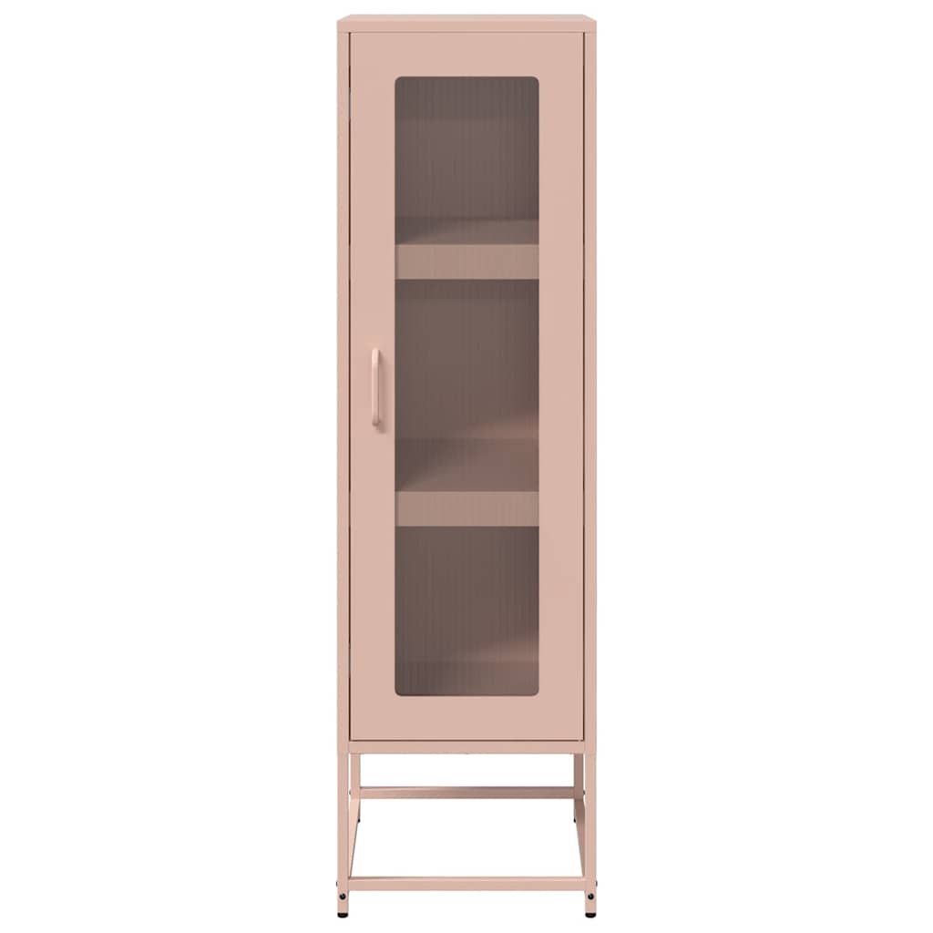 Highboard Ροζ 36x39x123 cm Ατσάλι ψυχρής έλασης