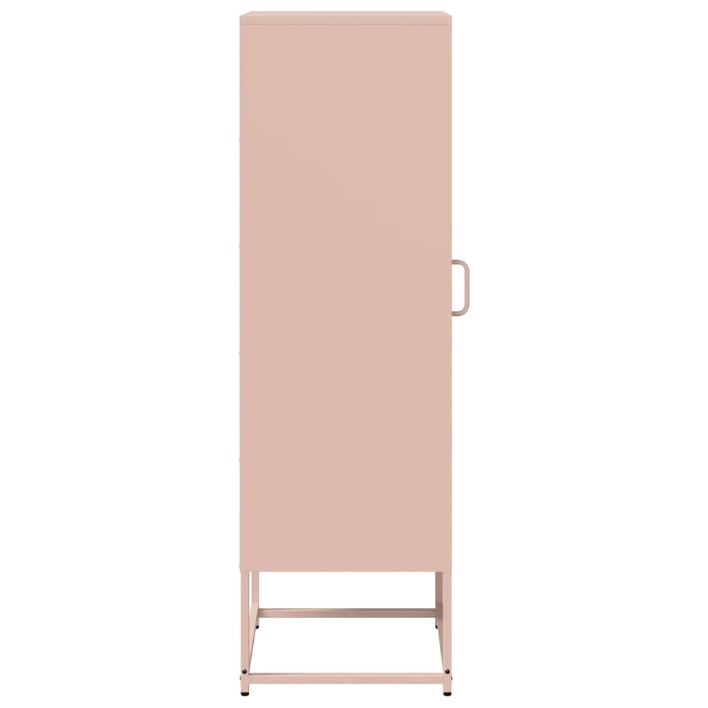 Highboard Ροζ 36x39x123 cm Ατσάλι ψυχρής έλασης
