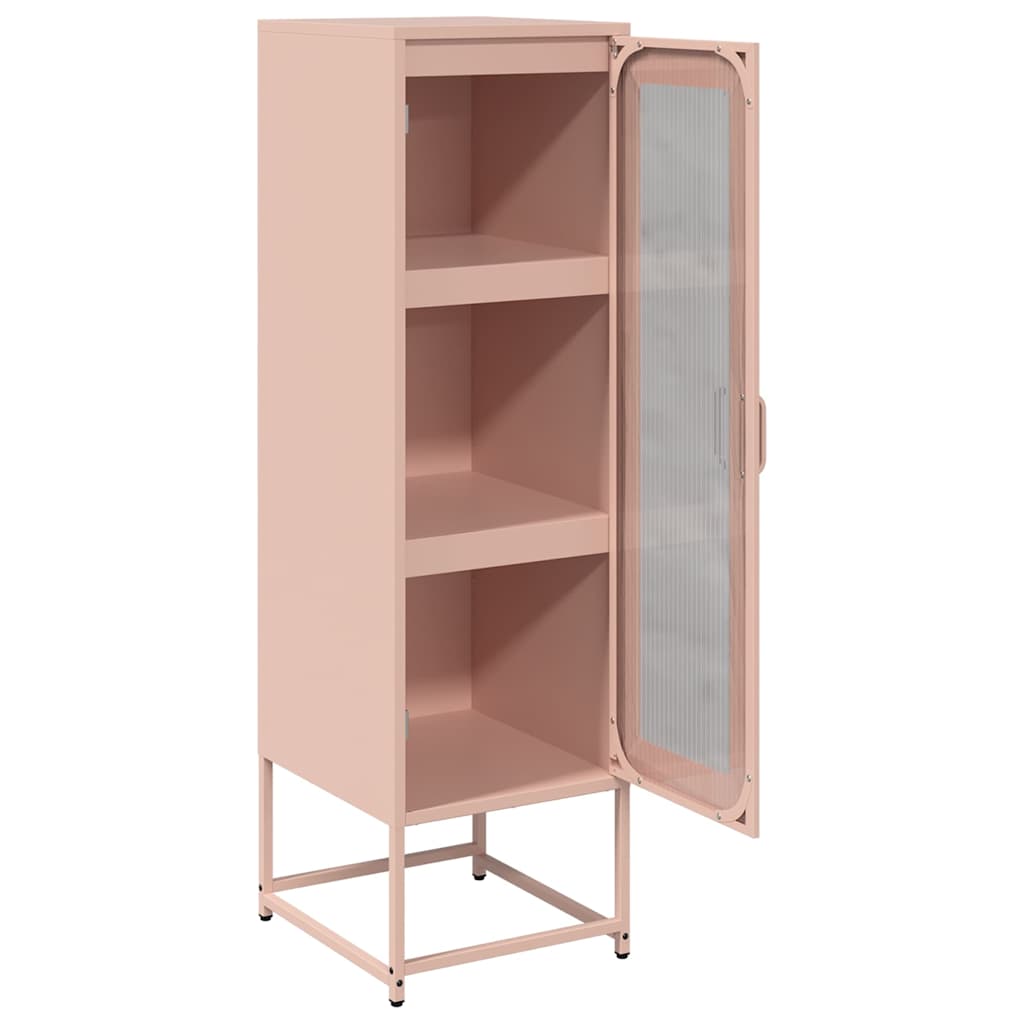 Highboard Ροζ 36x39x123 cm Ατσάλι ψυχρής έλασης