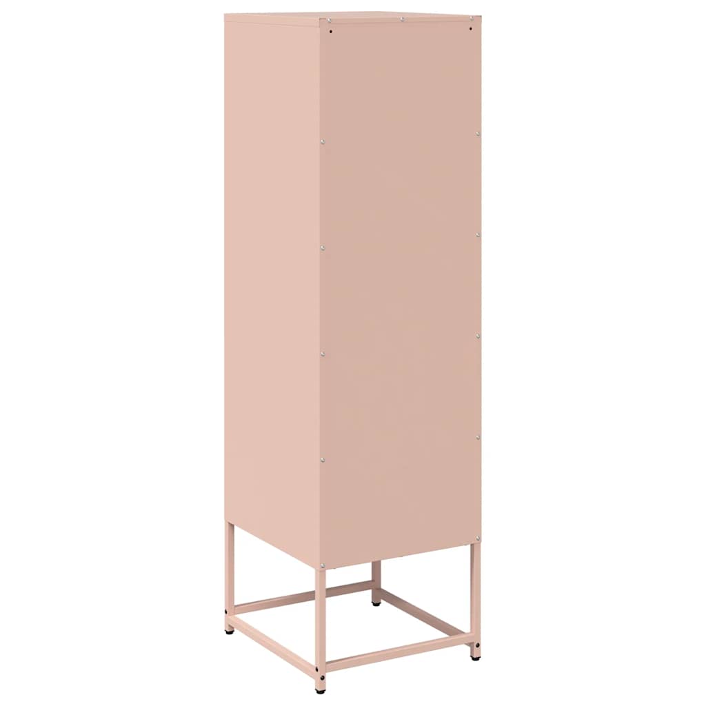 Highboard Ροζ 36x39x123 cm Ατσάλι ψυχρής έλασης
