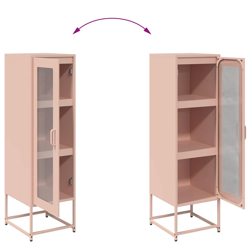Highboard Ροζ 36x39x123 cm Ατσάλι ψυχρής έλασης