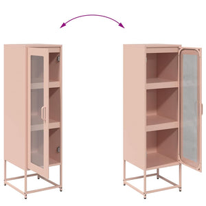Highboard Ροζ 36x39x123 cm Ατσάλι ψυχρής έλασης