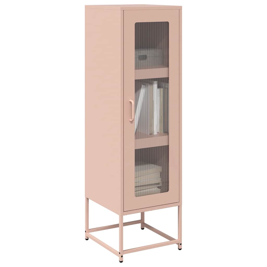 Highboard Ροζ 36x39x123 cm Ατσάλι ψυχρής έλασης