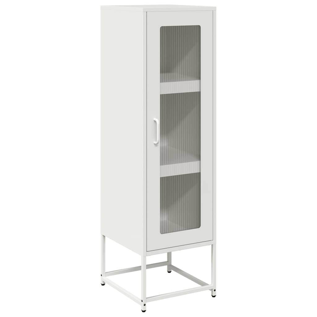 Highboard Λευκό 36x39x123 cm από χάλυβα ψυχρής έλασης
