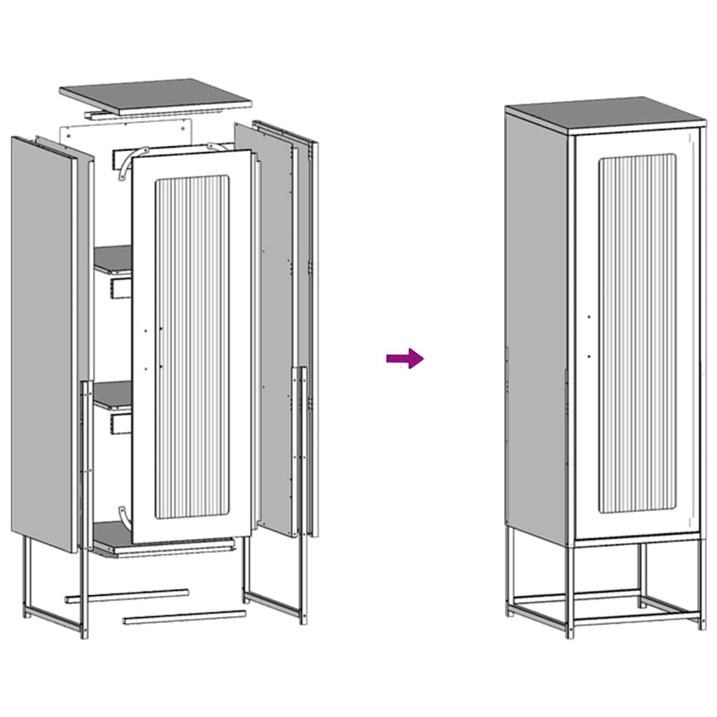 Highboard Λευκό 36x39x123 cm από χάλυβα ψυχρής έλασης