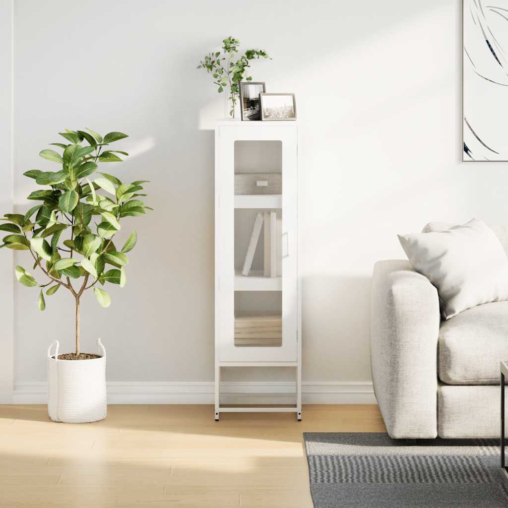 Highboard Λευκό 36x39x123 cm από χάλυβα ψυχρής έλασης