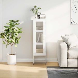 Highboard Λευκό 36x39x123 cm από χάλυβα ψυχρής έλασης