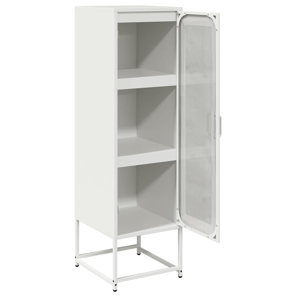 Highboard Λευκό 36x39x123 cm από χάλυβα ψυχρής έλασης