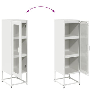 Highboard Λευκό 36x39x123 cm από χάλυβα ψυχρής έλασης