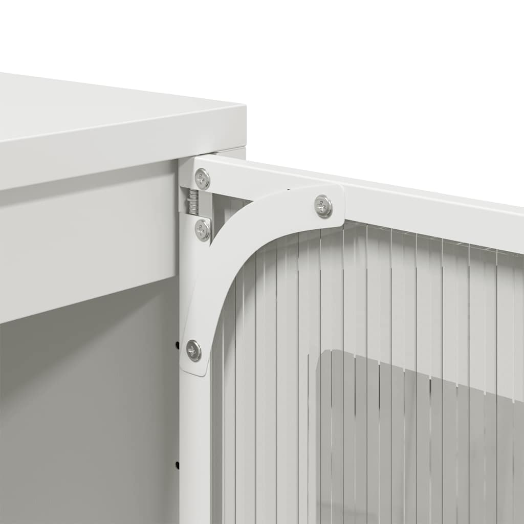 Highboard Λευκό 36x39x123 cm από χάλυβα ψυχρής έλασης