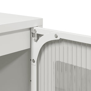 Highboard Λευκό 36x39x123 cm από χάλυβα ψυχρής έλασης