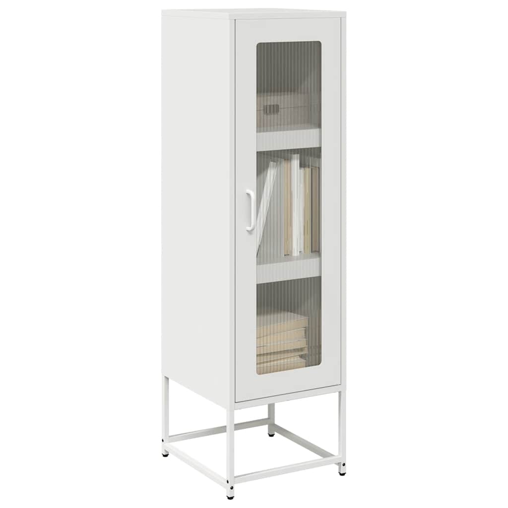 Highboard Λευκό 36x39x123 cm από χάλυβα ψυχρής έλασης