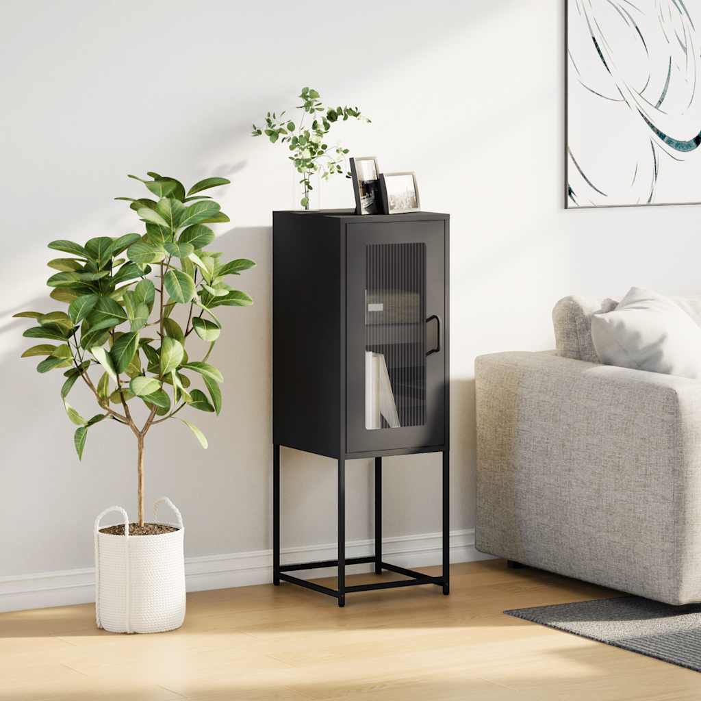 Sideboard Μαύρο 36x39x107 cm από χάλυβα ψυχρής έλασης
