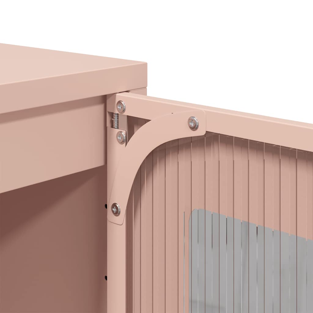 Sideboard Ροζ 36x39x107 cm από χάλυβα ψυχρής έλασης - Pakobazaar