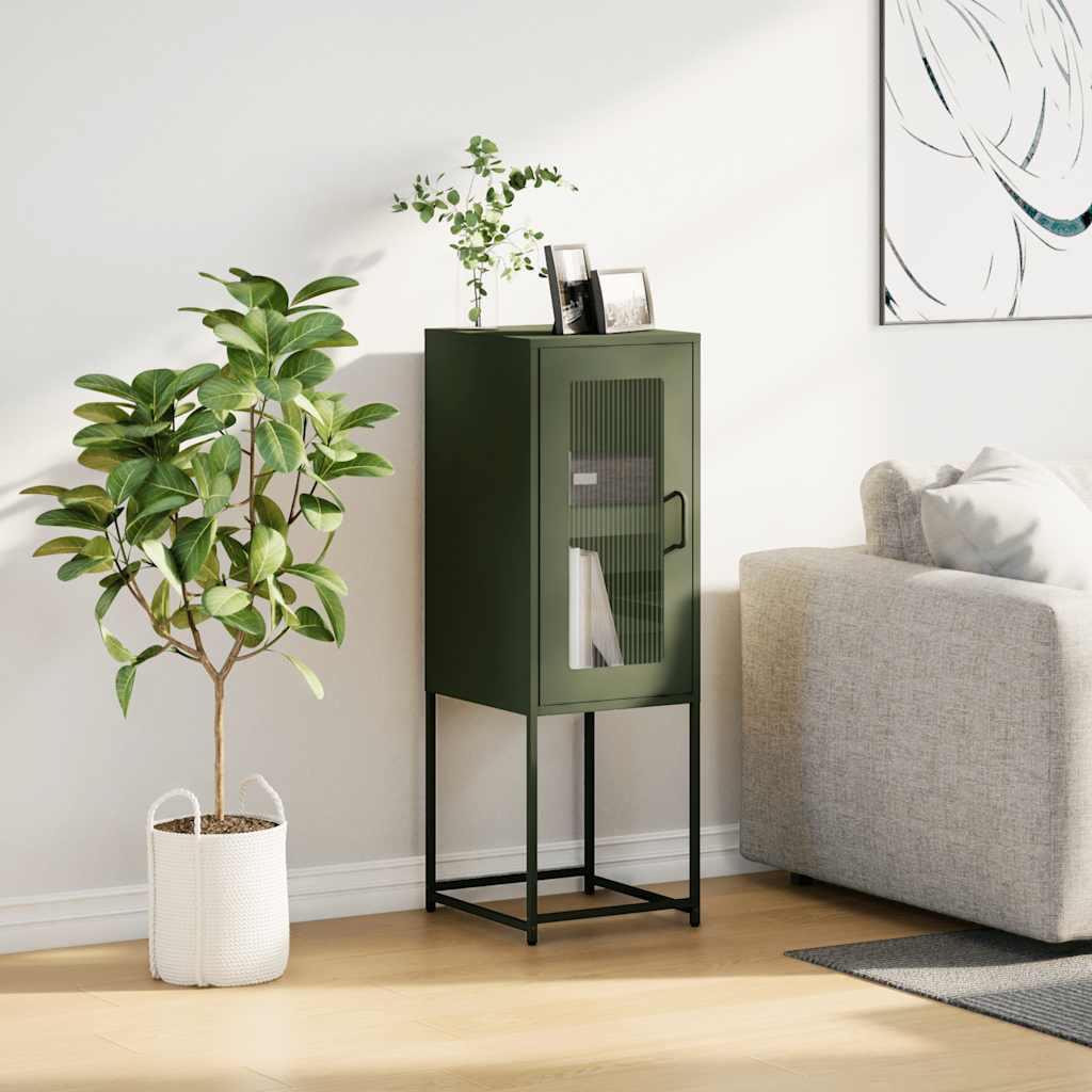 Sideboard Ελαιοπράσινο 36x39x107 cm Ατσάλι ψυχρής έλασης - Pakobazaar