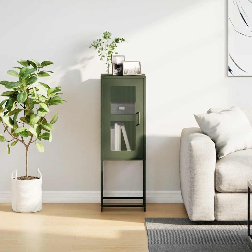 Sideboard Ελαιοπράσινο 36x39x107 cm Ατσάλι ψυχρής έλασης - Pakobazaar