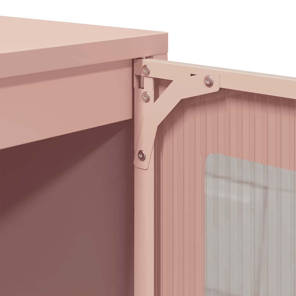 Ντουλάπι Ροζ 100,5x39x107 εκ. από Χάλυβα Ψυχρής Έλασης - Pakobazaar