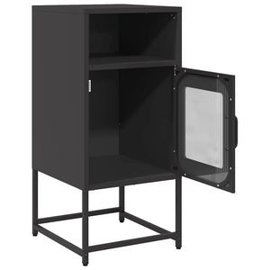 Κομοδίνο Μαύρο 36x39x78 cm από χάλυβα ψυχρής έλασης