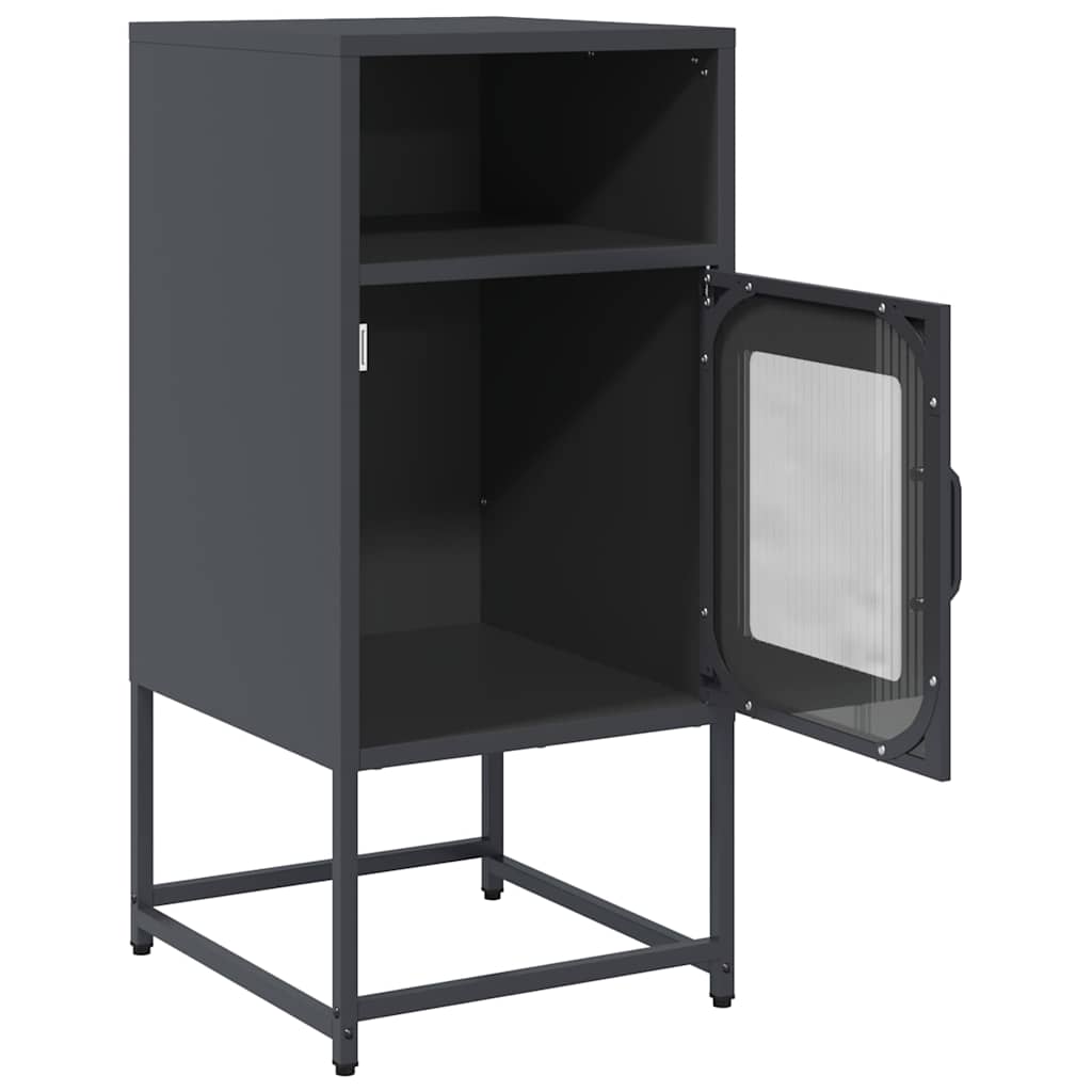 Κομοδίνο ανθρακί 36x39x78 cm από χάλυβα ψυχρής έλασης