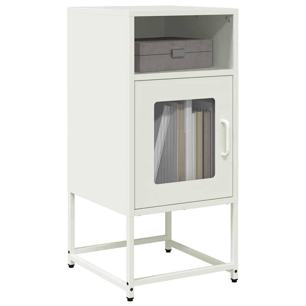 Κομοδίνο λευκό 36x39x78 cm από χάλυβα ψυχρής έλασης