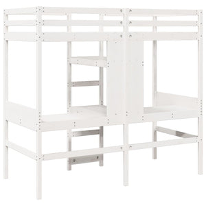 Σκελετός Υπερ. Χωρίς Στρώμα Λευκό 80x200 εκ. Μασίφ Ξύλο Πεύκου