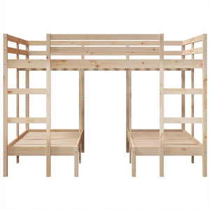 Σκελετός Τριπλής Κουκέτας 140x200/70x140 εκ. Μασίφ Πεύκο