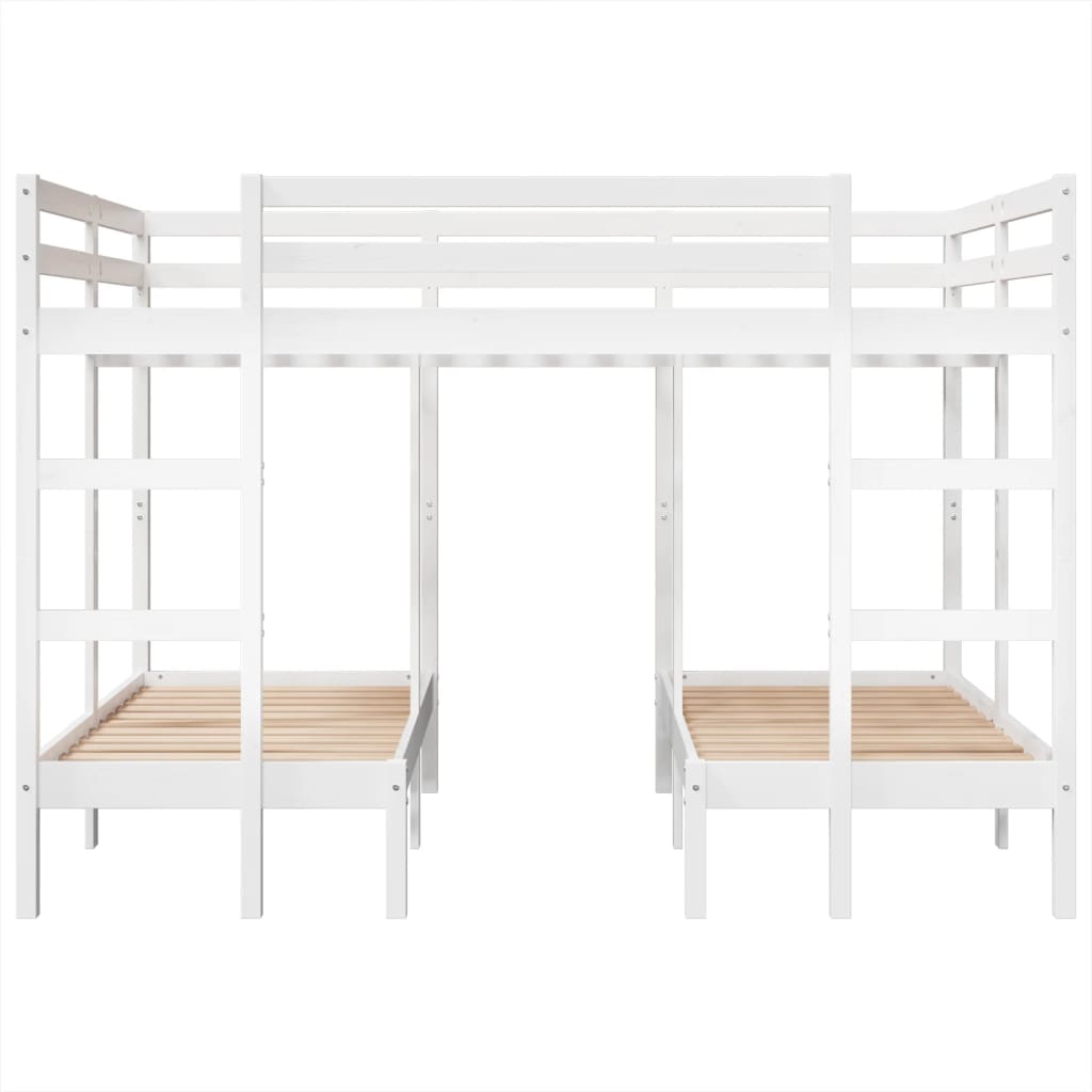Σκελετός Τριπλής Κουκέτας Λευκός 140x200/70x140 εκ. Μασίφ Πεύκο