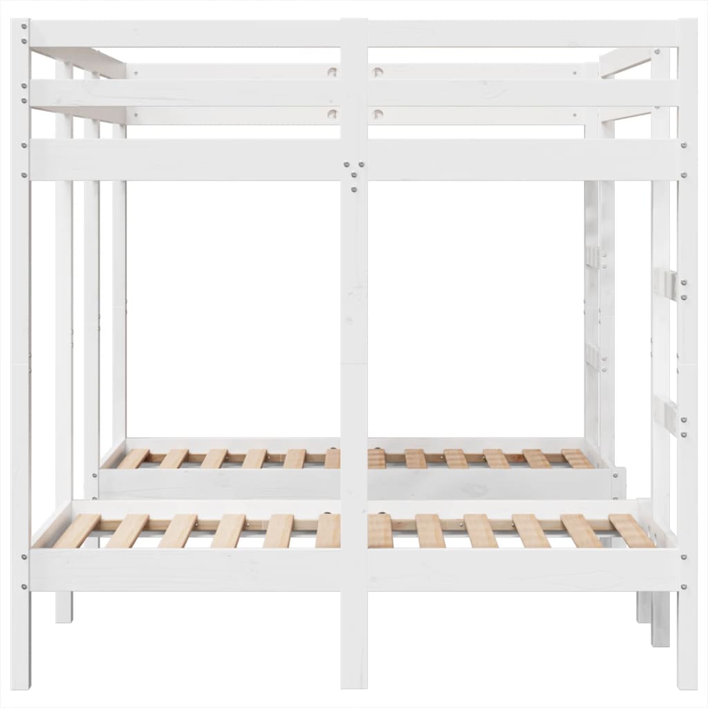 Σκελετός Τριπλής Κουκέτας Λευκός 140x200/70x140 εκ. Μασίφ Πεύκο