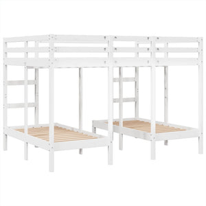 Σκελετός Τριπλής Κουκέτας Λευκός 140x200/70x140 εκ. Μασίφ Πεύκο