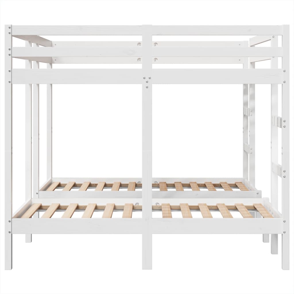 Σκελετός Τριπλής Κουκέτας Λευκός 160x200/80x160 εκ. Μασίφ Πεύκο