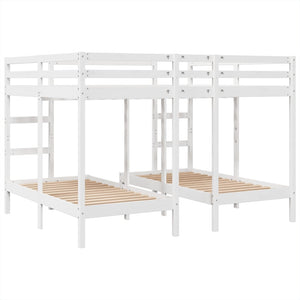 Σκελετός Τριπλής Κουκέτας Λευκός 160x200/80x160 εκ. Μασίφ Πεύκο